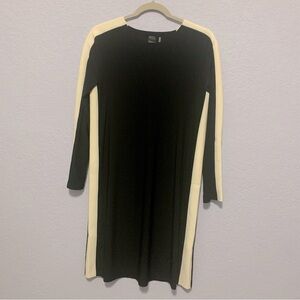 Norma Kamali Black Side Stripe Long Sleeve Dress